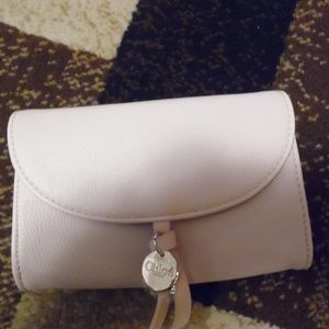 CHLOE/ blush pink small clutch make-up bag